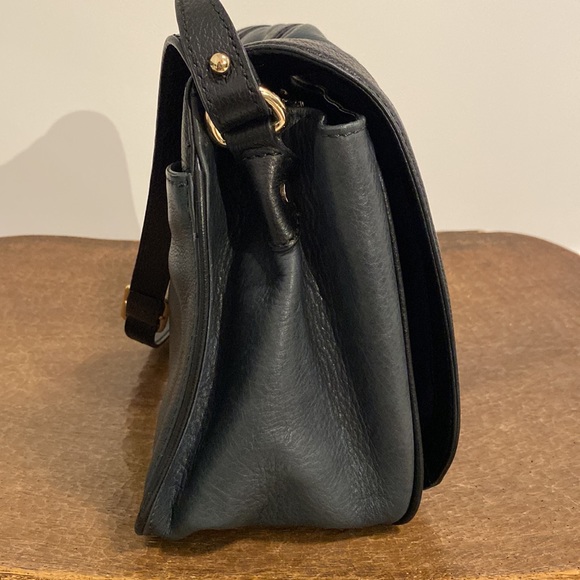 UTERQUE navy leather handbag - Picture 4 of 8